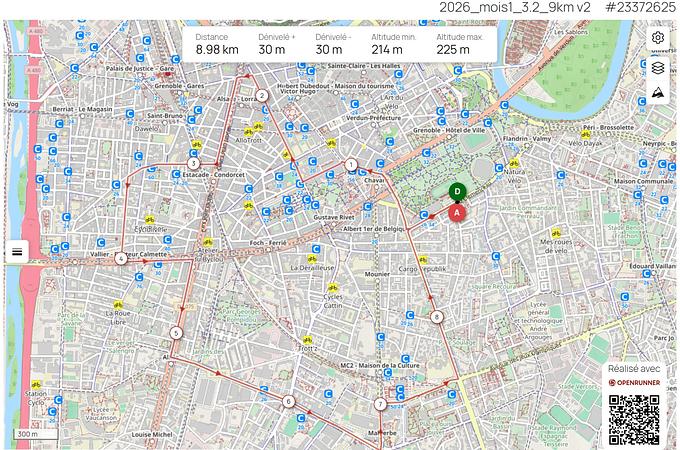 Carte du parcours, boucle 2