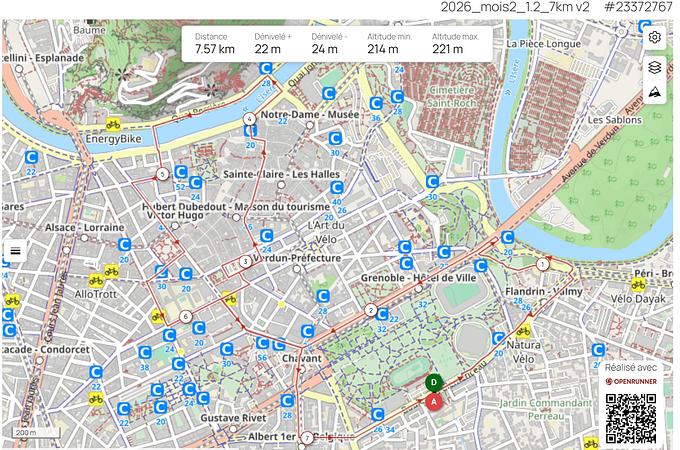 Carte du parcours, boucle 2