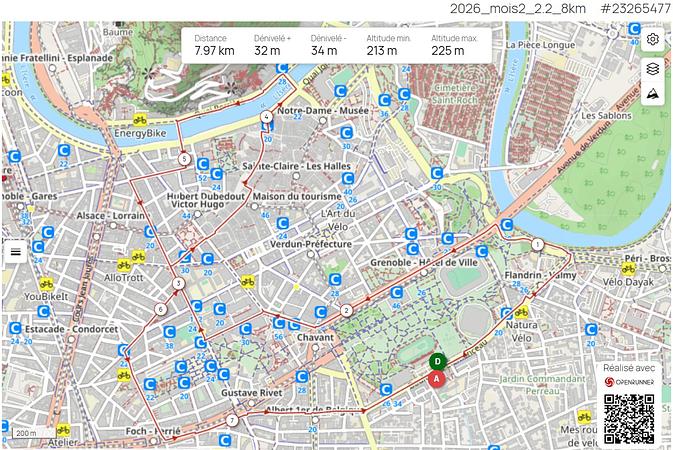 Carte du parcours, boucle 2
