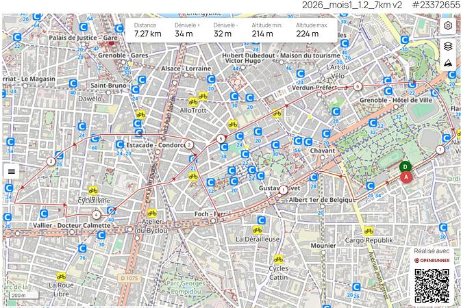 Carte du parcours, boucle 2